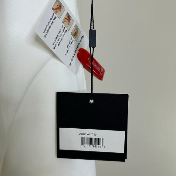 Ieena‎ Mac Duggal Gown- size 10- white one shoulder bow detail thigh slit - Picture 5 of 8